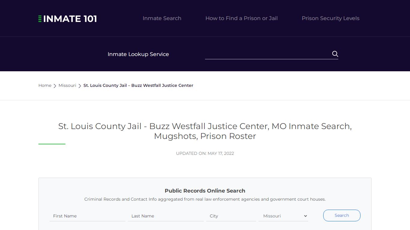 St. Louis County Jail - Nationwide Inmate Search